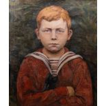 French school: Portrait of a confident boy, oil on canvas, first half of the 20th C.