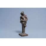 Clodion (1738-1814, after): Satyr, brown patinated bronze, 19th/20th C.