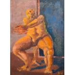 European school, after Francis Bacon (1909-1992): Study of a naked man, oil on canvas, 20th C.
