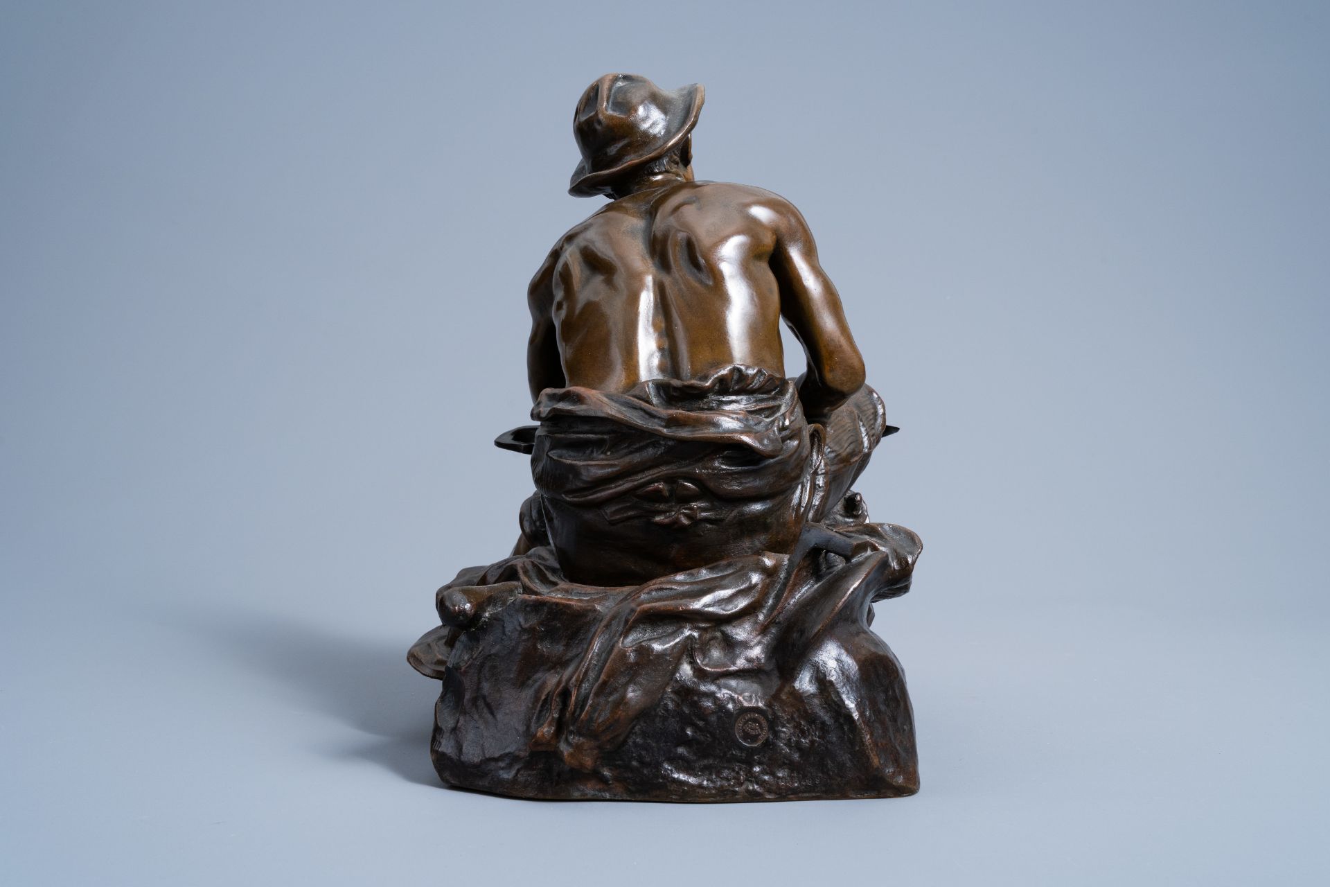 Jean Jules Antoine Lecomte du NouØ (1842-1923): 'Le fer qui donne du pain', brown patinated bronze - Image 5 of 11