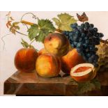 Christiaen Van Pol (1752-1813): Still life with fruits and a butterfly, oil on canvas