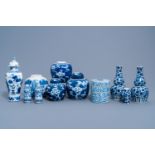 A varied collection of Chinese blue and white porcelain, 19th/20th C.