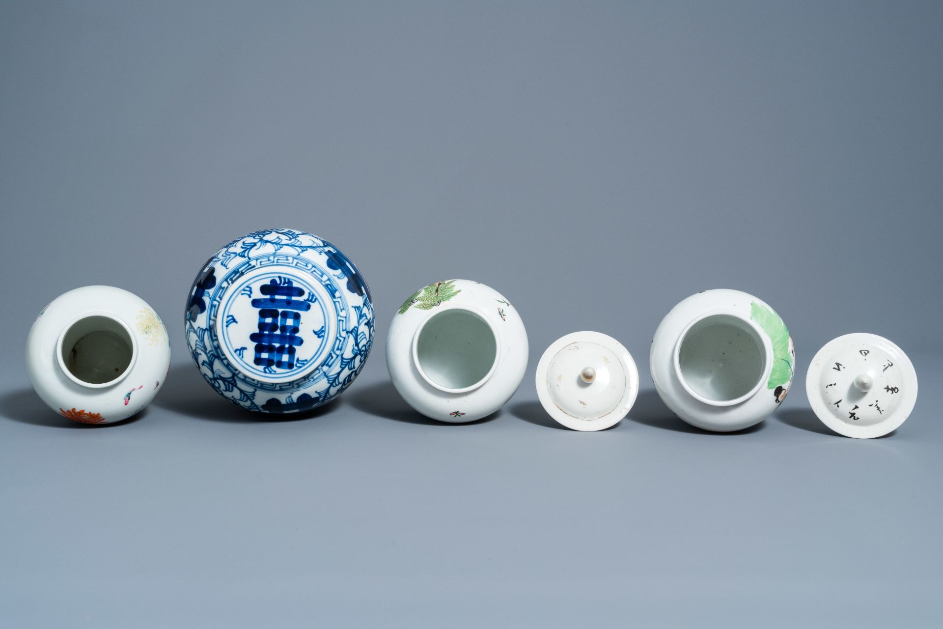 A varied collection of Chinese blue, white, famille rose andÊ qianjiang cai porcelain, Kangxi and la - Image 6 of 15