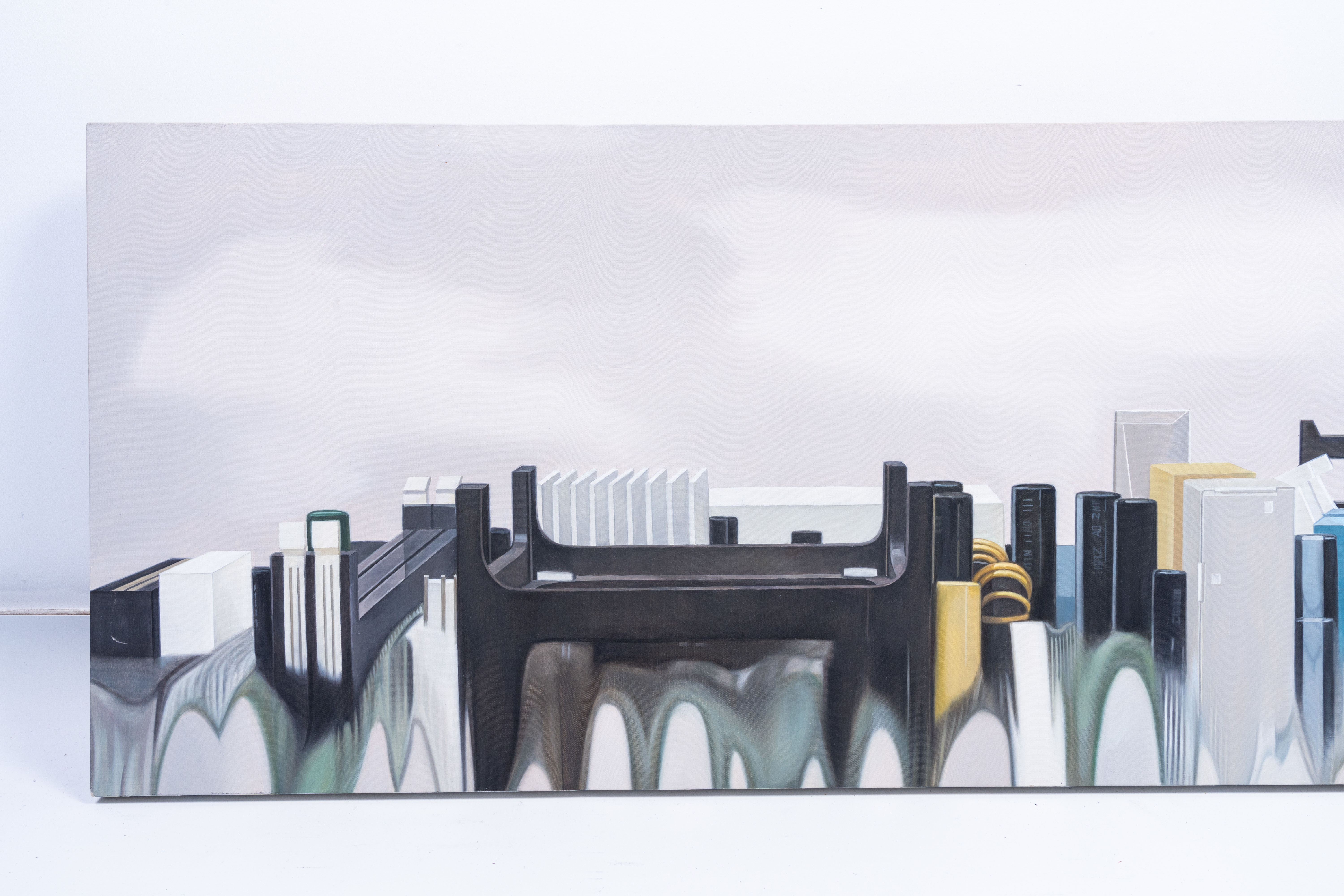 He Jianguo (1977): 'View on the Electronic Era' (No. 6), oil on canvas, dated 2008 - Image 5 of 7