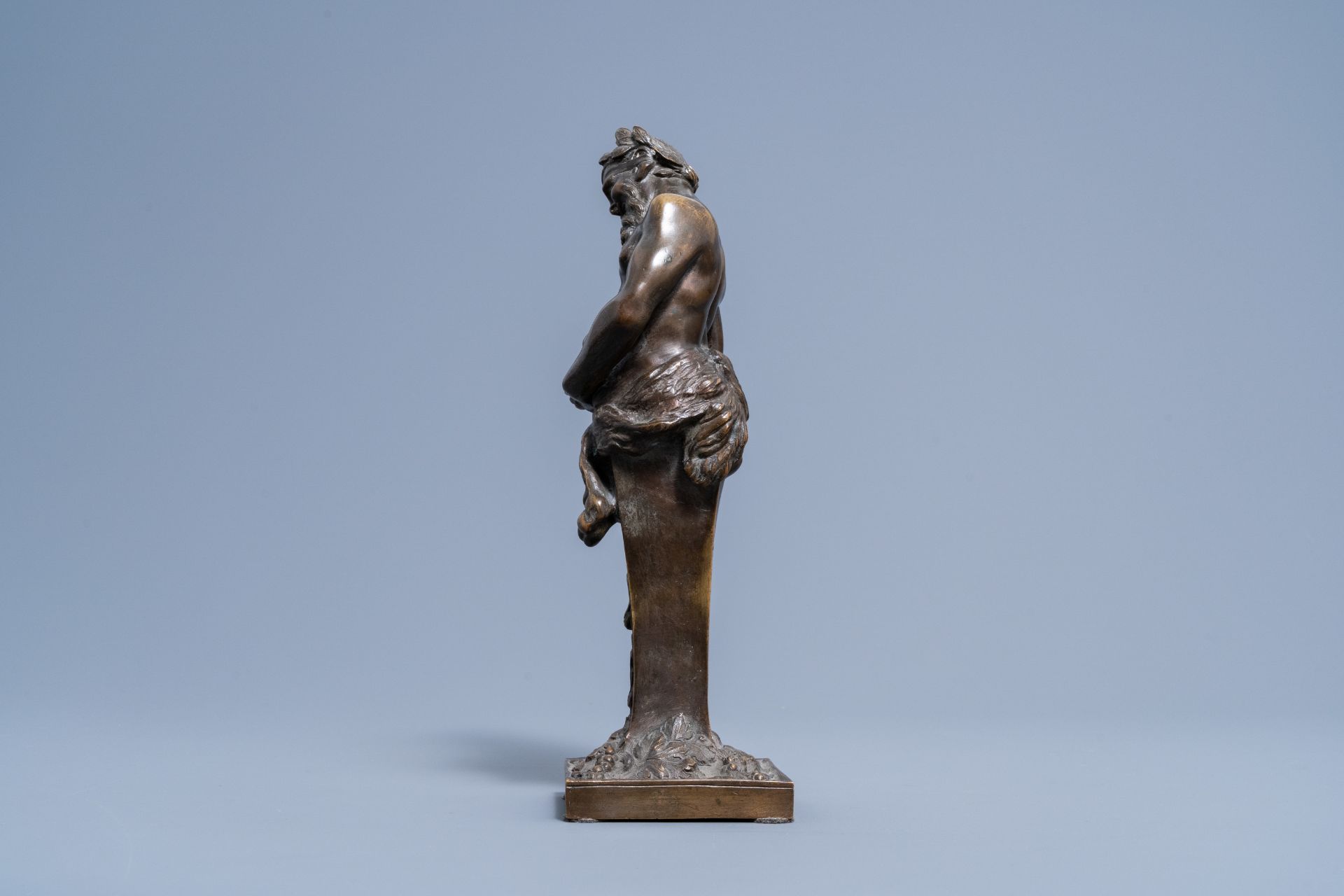 Clodion (1738-1814, after): Satyr, brown patinated bronze, 19th/20th C. - Image 4 of 9