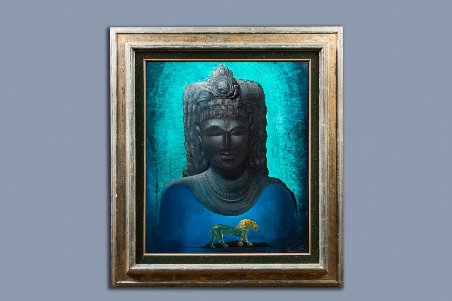 Maurice de Vries (1910-1994): Shiva Jnana Dakshinamurti, oil on board, dated (19)71 - Image 2 of 5