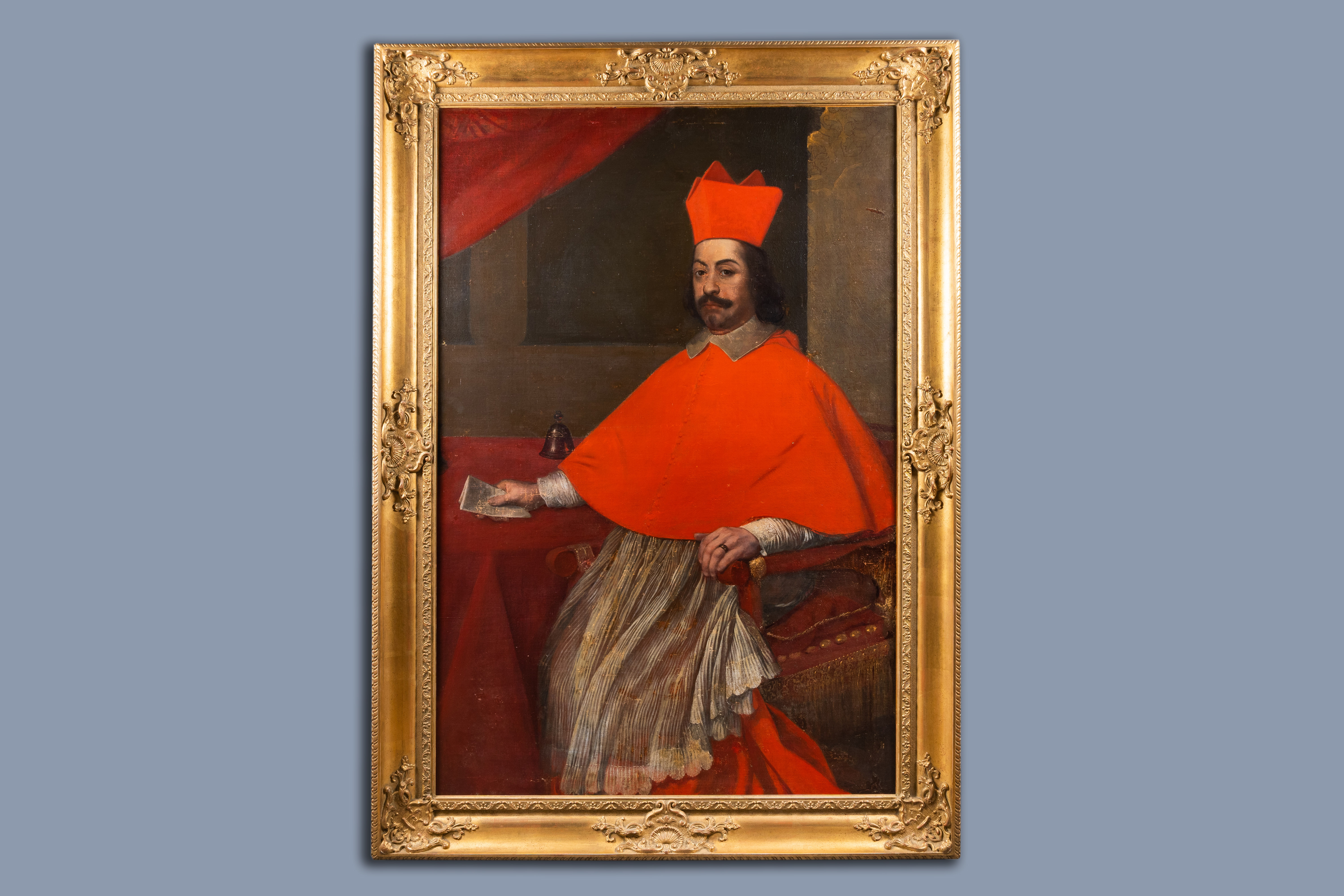 Italian school:Portrait of a cardinal, probably Rinaldo d'Este (1618-1672), oil on canvas, 17th C. - Image 2 of 4