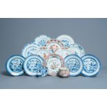 A varied collection of Chinese blue, white, famille rose and Imari style porcelain, Qianlong/Jiaqing