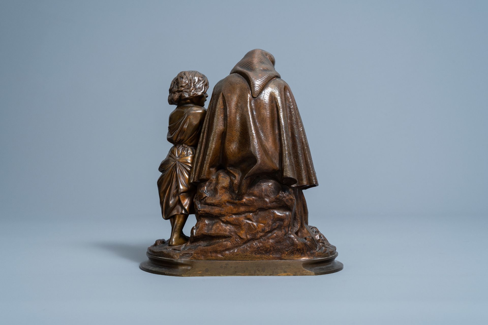 Franois-Michel Pascal (1810-1882): A monk shows two children the body of Christ, brown patinated br - Image 4 of 8