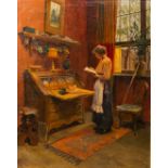 GŽrard Watrin (1860-1924): The curious maid, oil on canvas