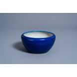 A Chinese monochrome blue alms bowl, 19th C.