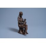 William Chattaway (1927-2019): Mother and child, brown patinated bronze, ed. 1/8, dated (19)71