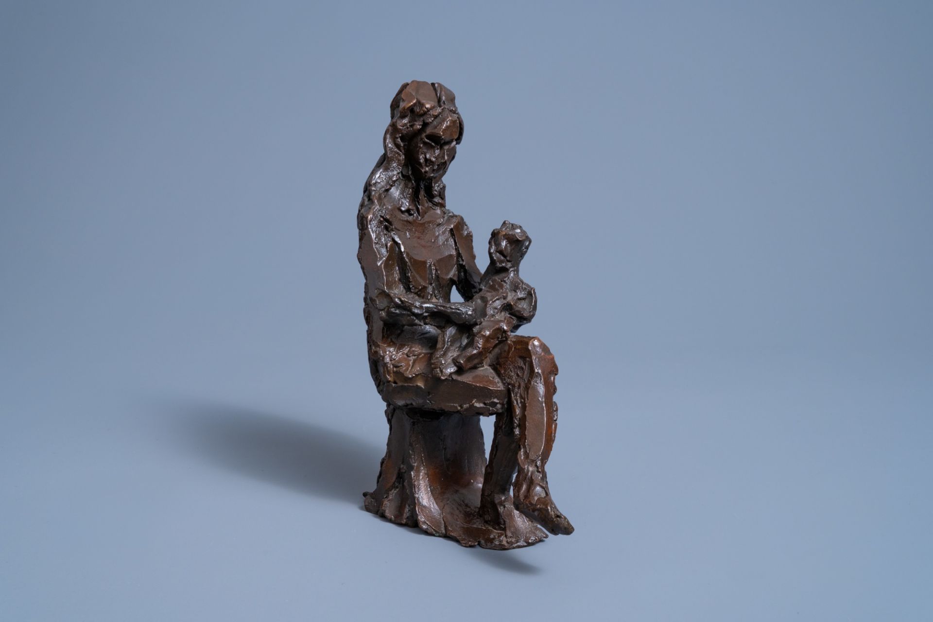 William Chattaway (1927-2019): Mother and child, brown patinated bronze, ed. 1/8, dated (19)71