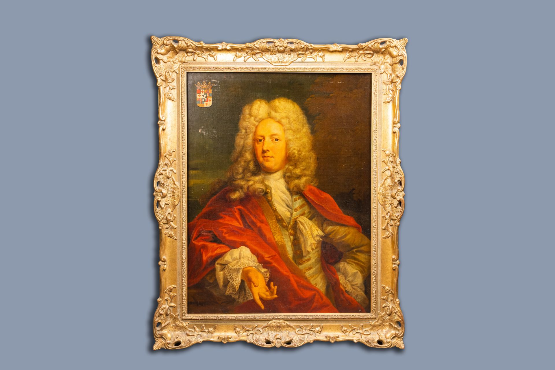 French school: Portrait of a gentleman, oil on canvas, ca. 1700 - Image 2 of 5