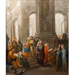 Italian school: Christ among the Doctors or Finding in the temple, oil on canvas, 18th C.
