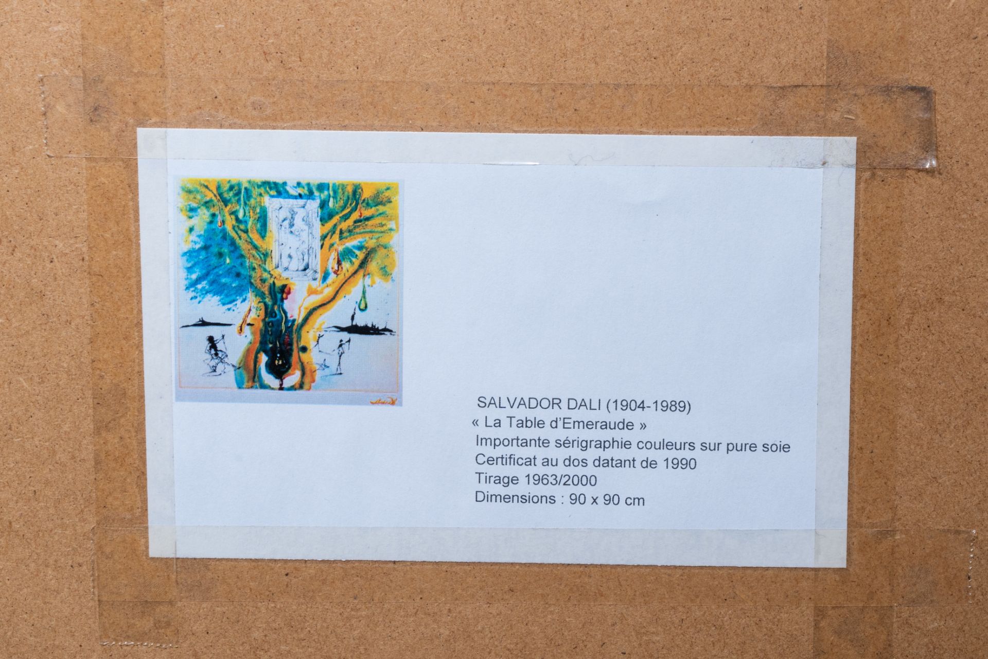 Salvador Dali (1904-1989, after): 'The Emerald table', serigraph on silk, ed. 1963/2000, (1990) - Bild 6 aus 6