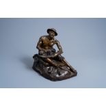 Jean Jules Antoine Lecomte du NouØ (1842-1923): 'Le fer qui donne du pain', brown patinated bronze