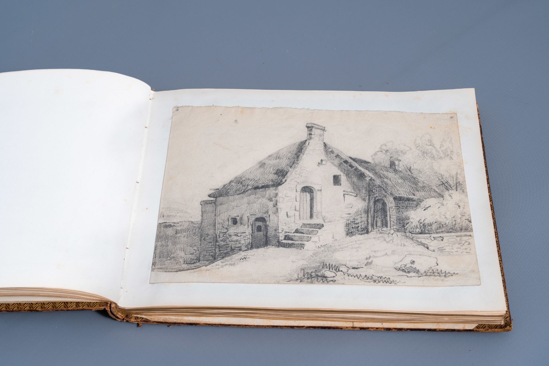 An album amicorum with monogram F.G. with various drawings, etchings and engravings, dated 1842 - Bild 5 aus 15