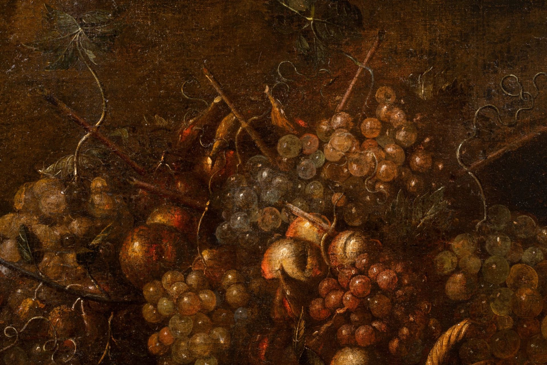 Italian or French school: Still life with fruit, oil on canvas, ca. 1700 - Image 4 of 4