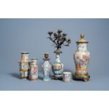 A varied collection of Chinese Canton famille rose porcelain, 19th C.