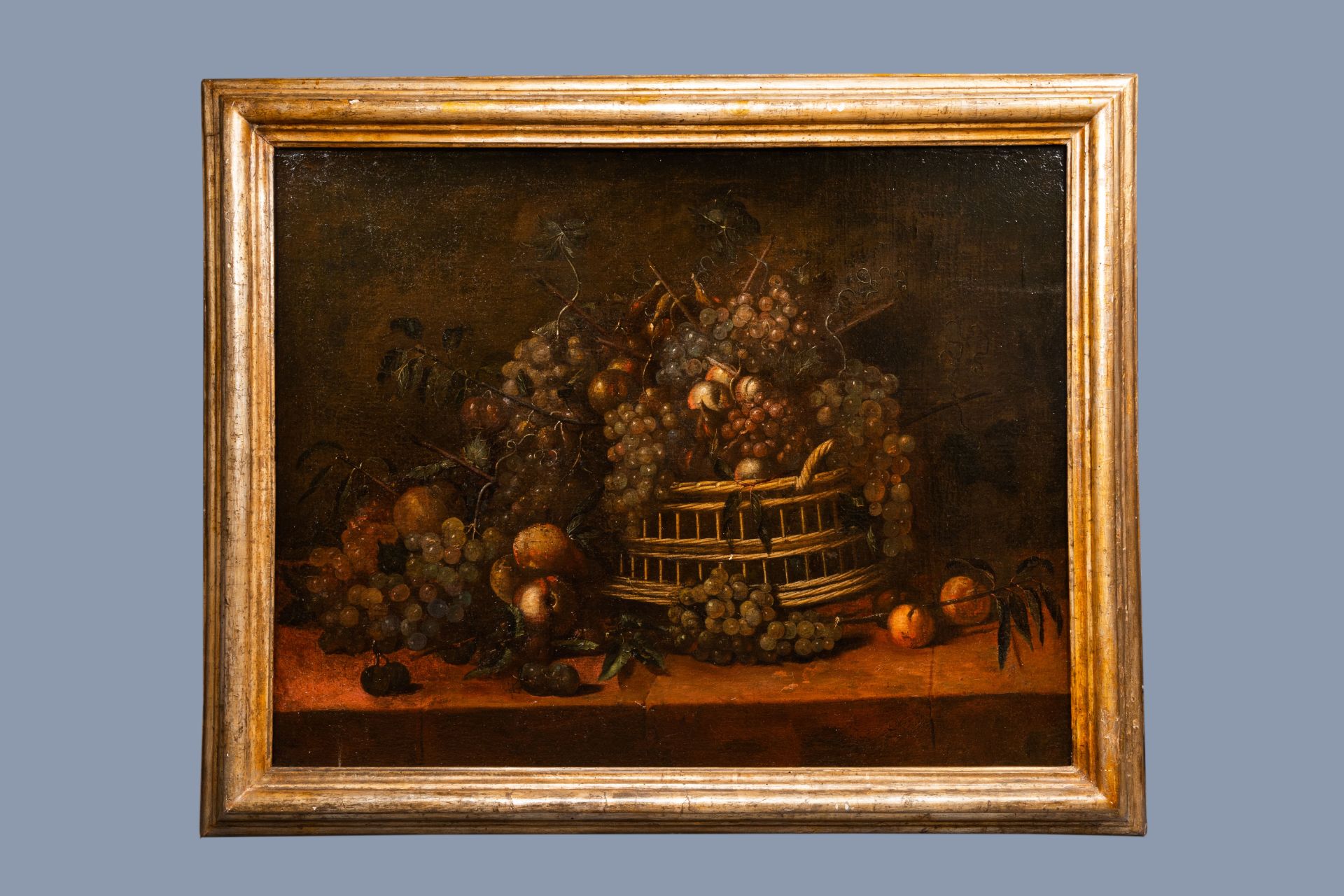 Italian or French school: Still life with fruit, oil on canvas, ca. 1700 - Image 2 of 4