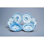 Six various Chinese blue and white plates, Qianlong