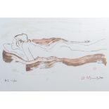 Alain Bonnefoit (1937): Reclining nude, lithograph in colours, ed. H.C. 13/20, dated (19)70