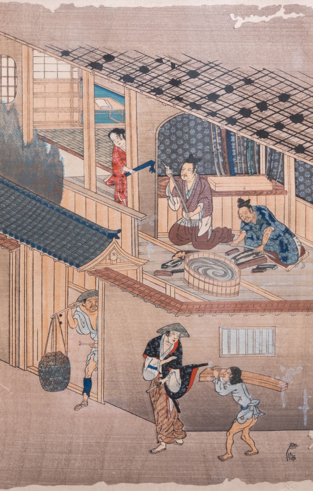 Six various Japanese Ukiyo-e woodblock prints, 19th/20th C. - Bild 7 aus 11