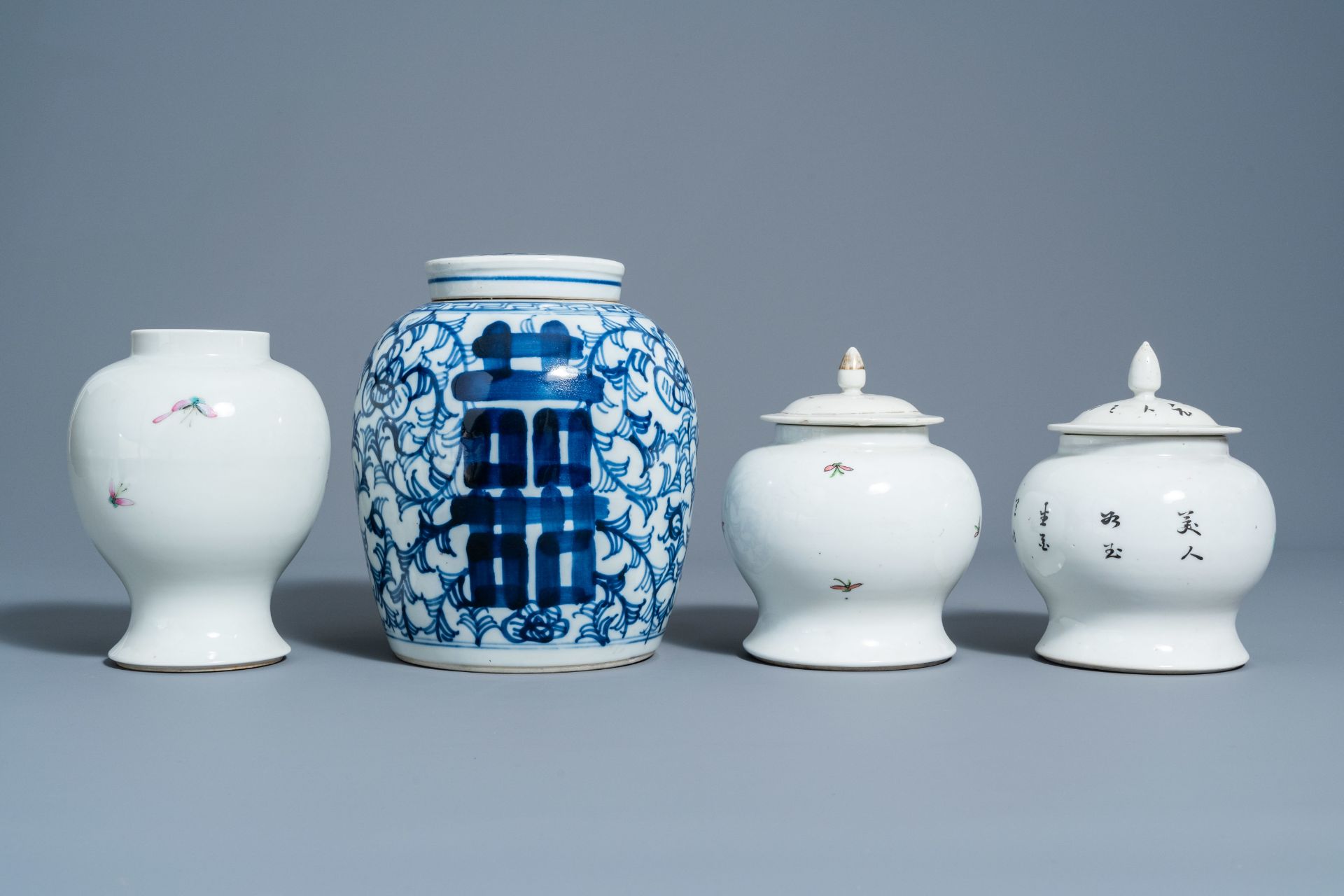 A varied collection of Chinese blue, white, famille rose andÊ qianjiang cai porcelain, Kangxi and la - Image 4 of 15