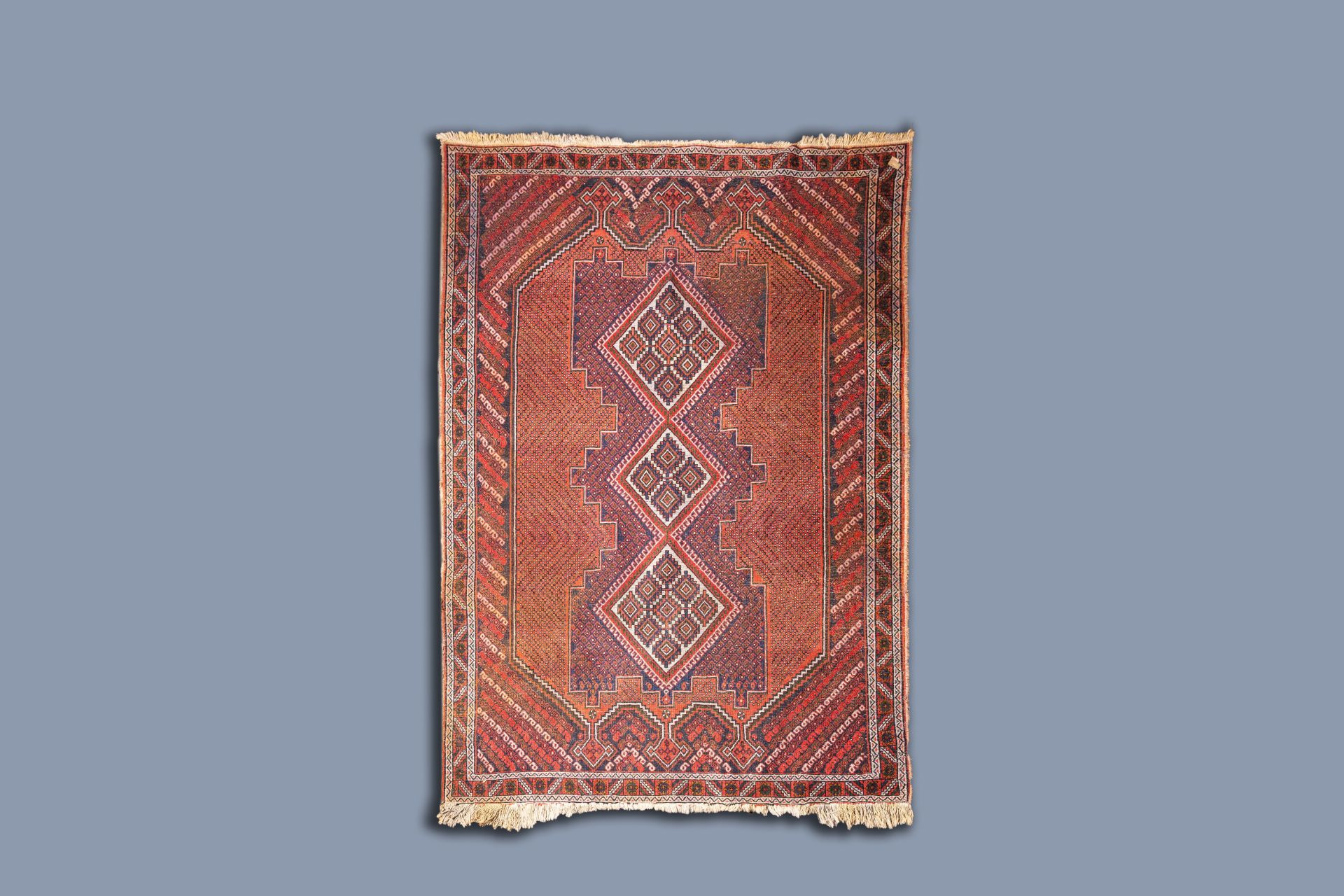 A Persian Afshar rug, wool on cotton, 19th C. - Image 2 of 3