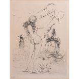 Salvador Dali (1904-1989): 'Femme, cheval et la mort' (Pomes secrets d'Apollinaire), etching, ed. 9
