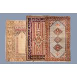 Three various Oriental rugs, wool on cotton, 20th C.