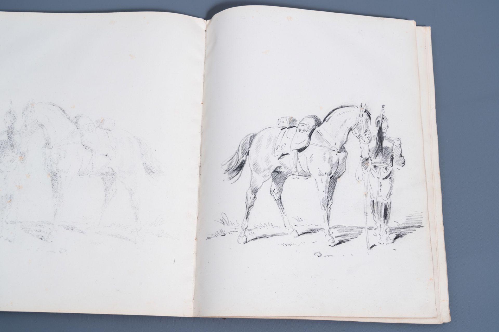Joseph Van Severdonck (1819-1905): A sketchbook with about ninety drawings, mainly military depictio - Image 13 of 17
