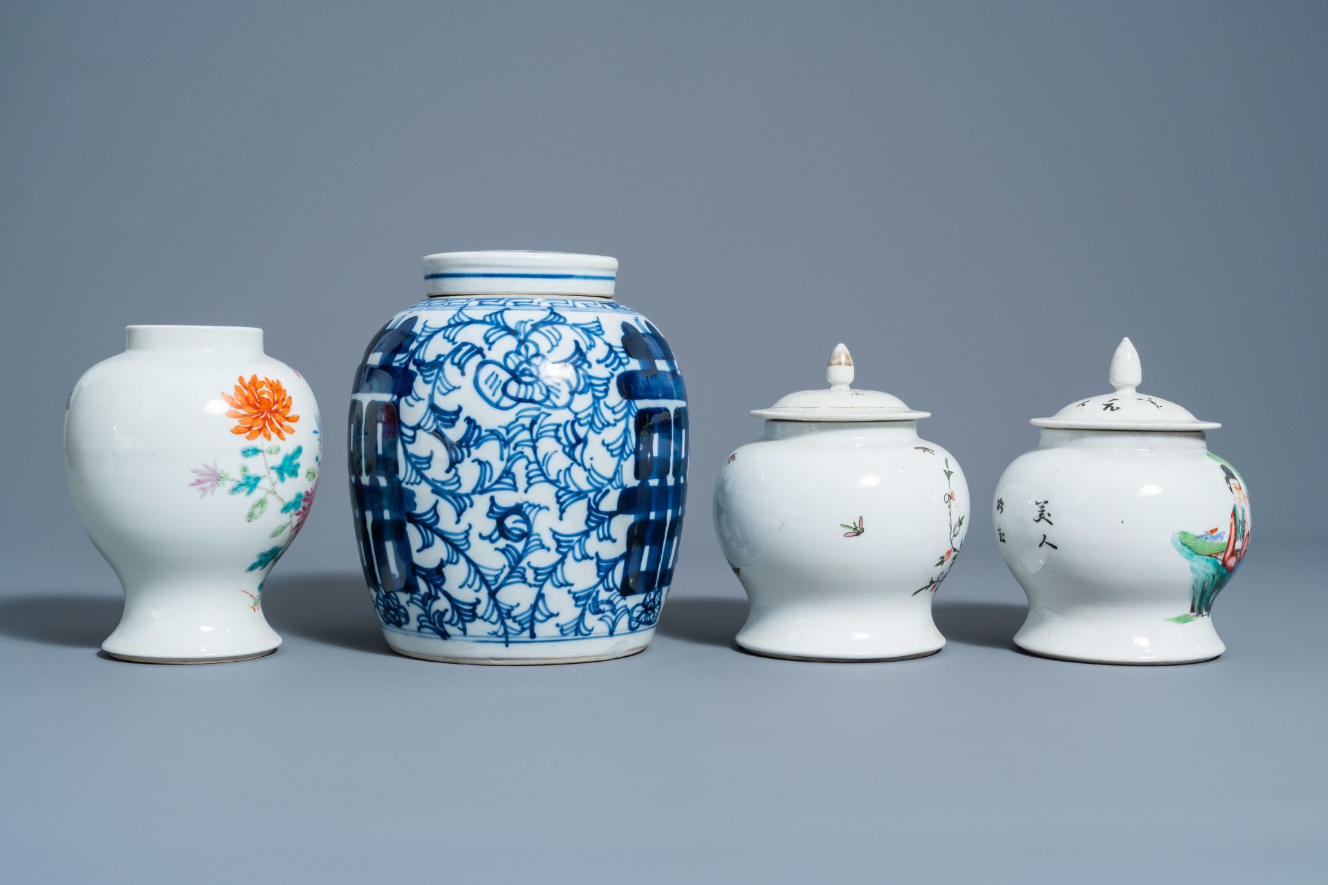 A varied collection of Chinese blue, white, famille rose andÊ qianjiang cai porcelain, Kangxi and la - Image 5 of 15