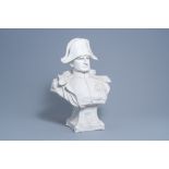A large French biscuit bust of Emperor Napoleon on stand, Svres mark, 19th/20th C.