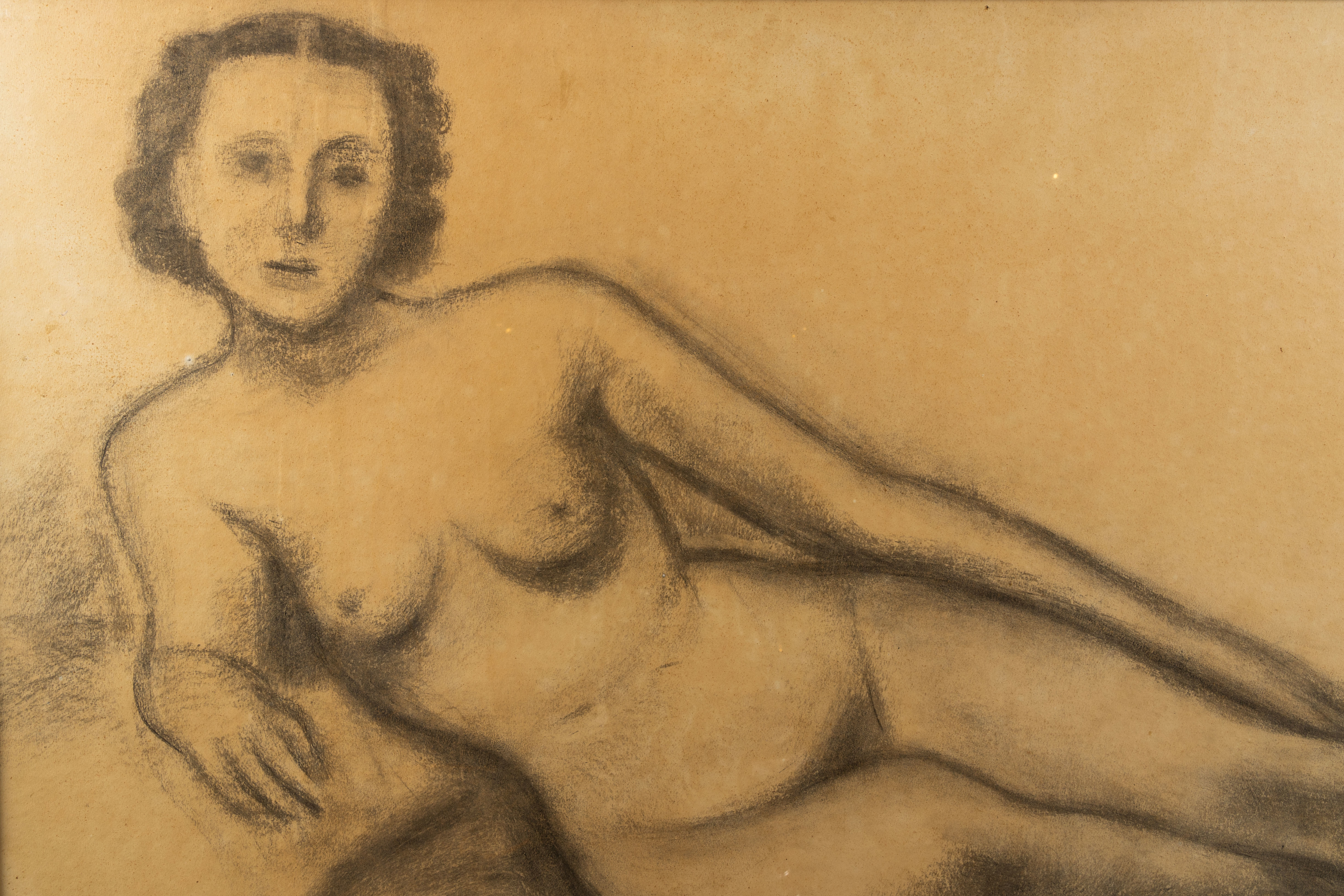 Constant Permeke (1886-1952): Reclining nude, charcoal on paper - Image 5 of 10