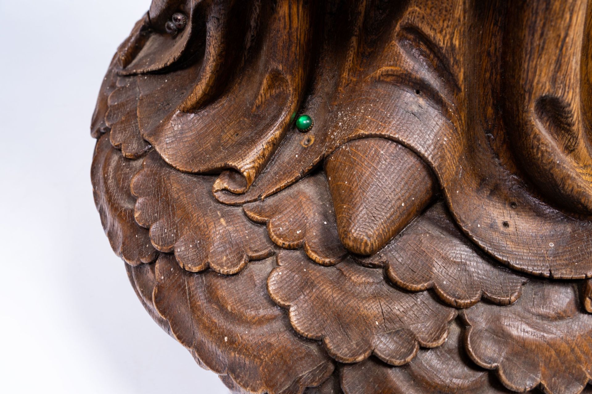 Belgian school, monogrammed D.B or C.B.: The Immaculate Heart of Mary, oak wood, dated 1906 - Image 11 of 13