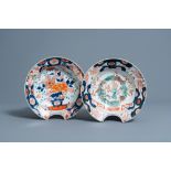 Two Japanese Imari barbers' bowls with floral design, Edo, 18th/19th C.