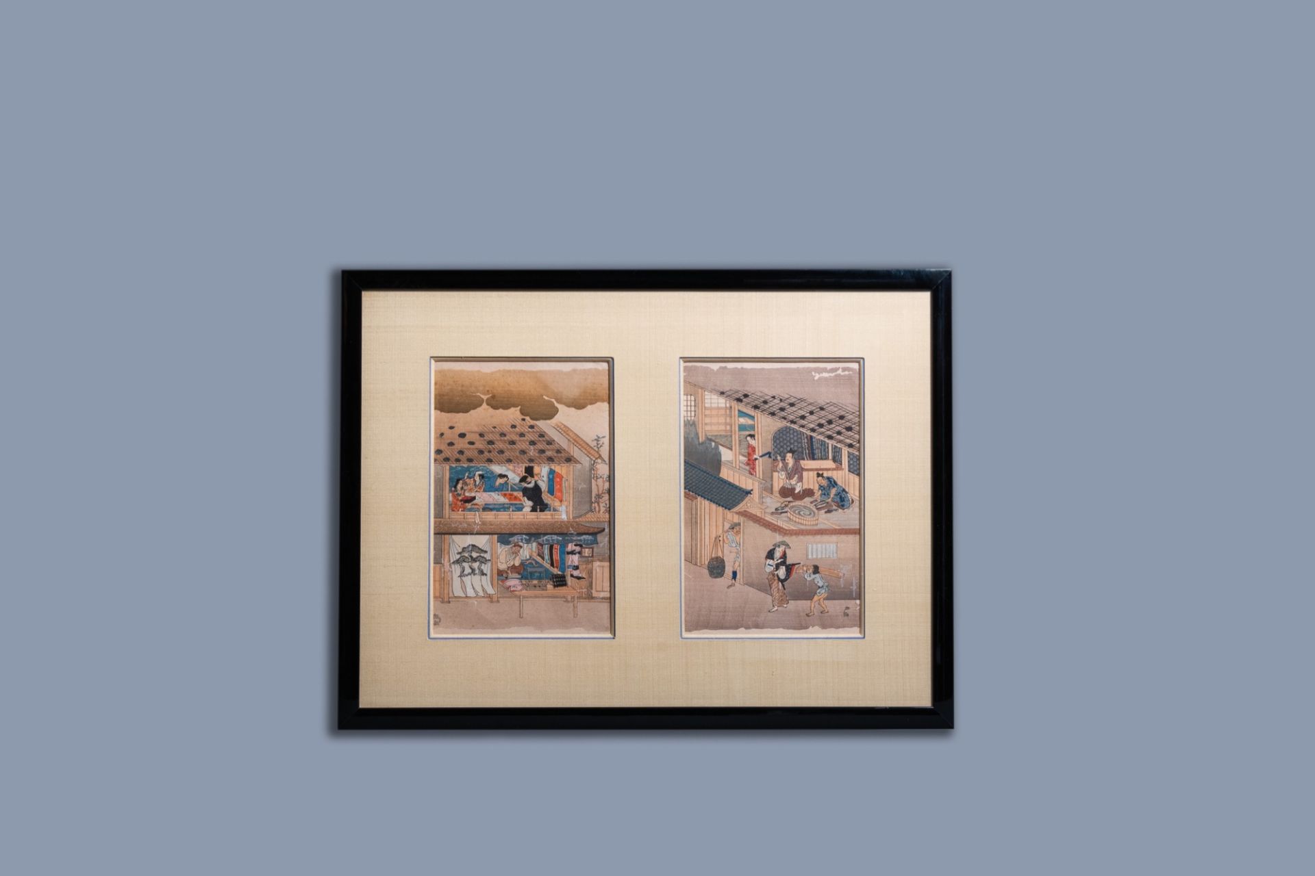 Six various Japanese Ukiyo-e woodblock prints, 19th/20th C. - Bild 10 aus 11