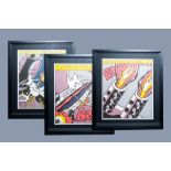 Roy Lichtenstein (1923-1997): 'As I opened fire' (triptych), serigraph, [1964]