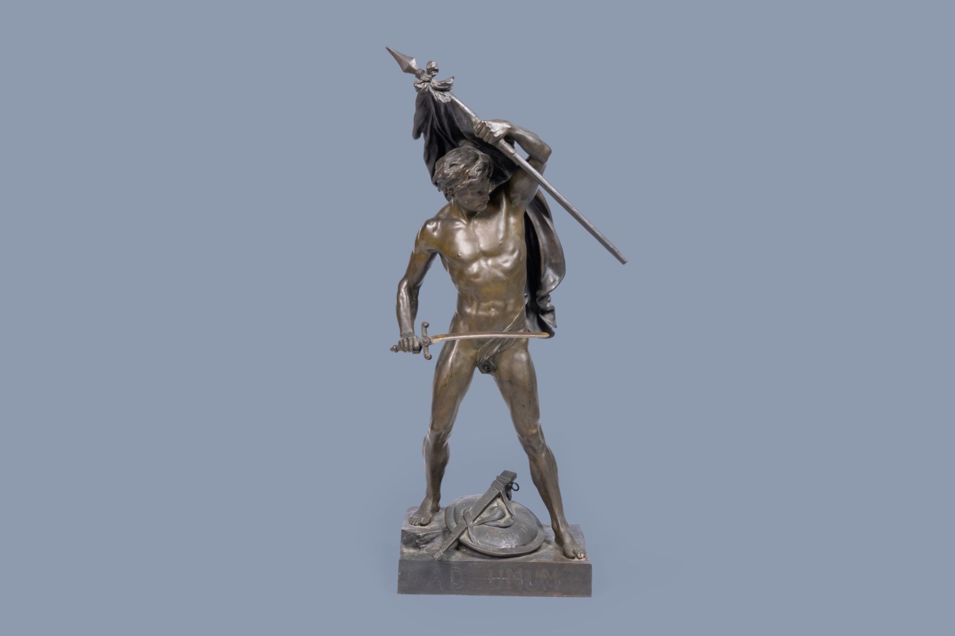 Emile Louis Picault (1833-1915): 'Ad Unum' (Honor Patria), patinated bronze