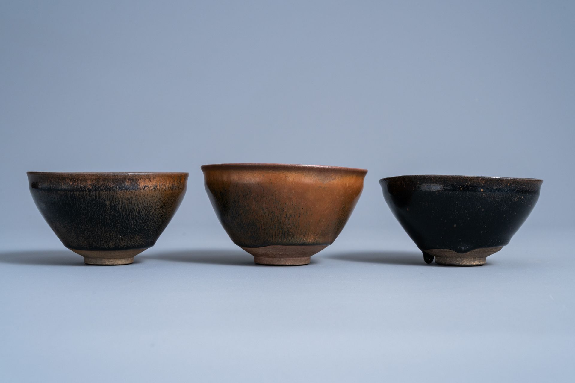 Three Chinese Jian 'hare's fur' tea bowls, Song or later - Image 5 of 8