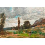 Frantz BinjŽ (1835-1900): Landscape at Anseremme, oil on panel, dated (18)75