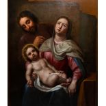 European school: Saint Family, oil on canvas, 18th C.