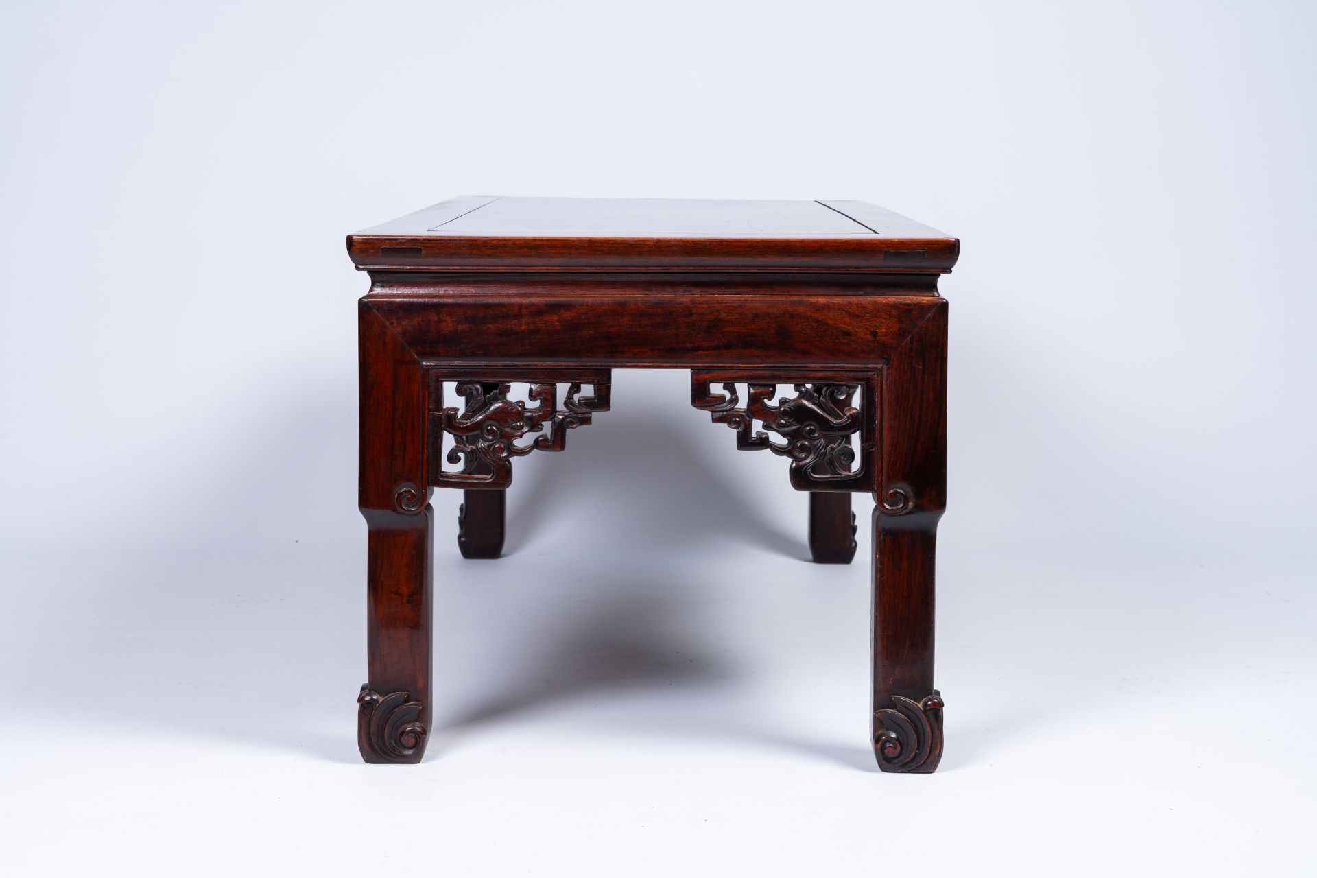 Three Chinese wood display stands and tables, 20th C. - Image 6 of 14