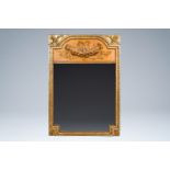 A French Louis XVI style gilt mirror, 20th C.