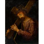 Spanish school: Christ carrying the cross, oil on copper, ca. 1700