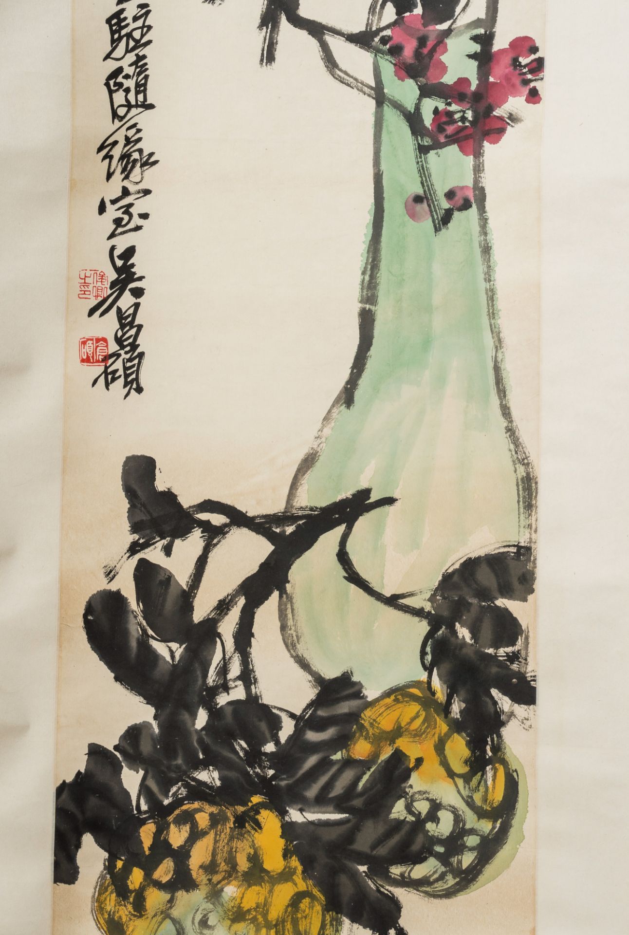 Chinese school, with the signature of Wu Changsuo (1844-1927, å´æ˜Œç¡•): 'Fruit', ink and colours o - Image 9 of 9