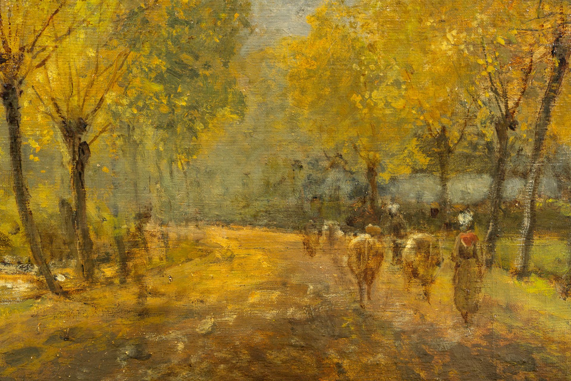 CÃ©sar De Cock (1823-1904): Drove with cows, oil on canvas - Image 5 of 8