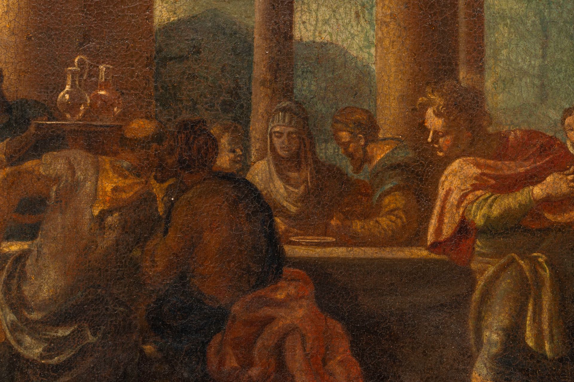 Italian school: The last supper, oil on canvas, 18th C. - Image 7 of 7
